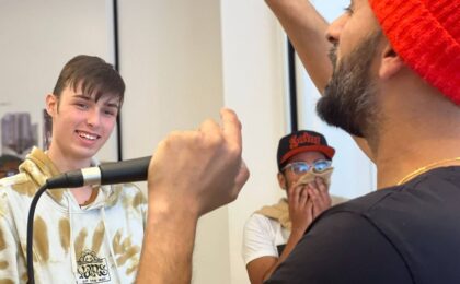 Danny teaching beatbox sounds